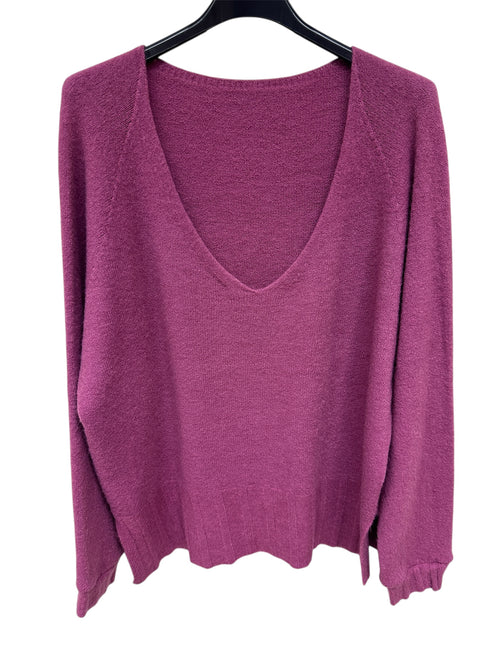 V-Neck Sweater in Alpaca-Viscose Blend